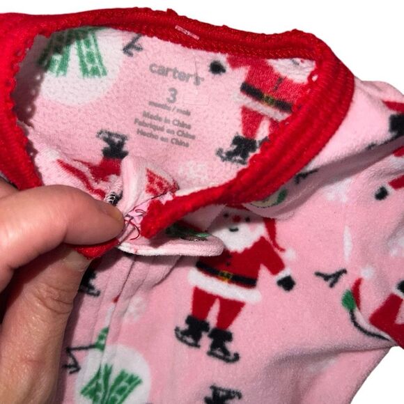 Cute baby Christmas pajama outfit one piece sleeper - Picture 2 of 2